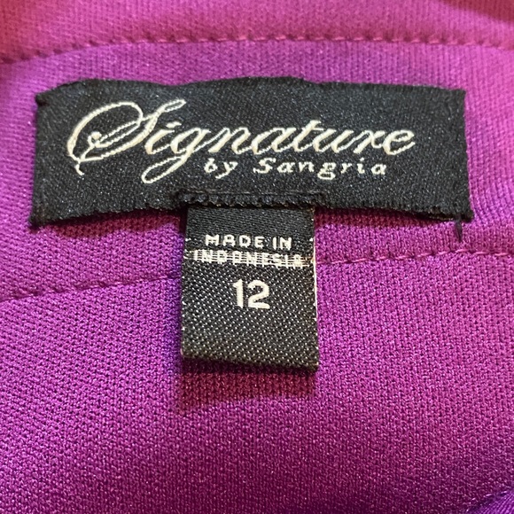 Signature by Sangria Shimmery Purple Shutter Cocktail Social Dress NWT Size 12 - Picture 8 of 9